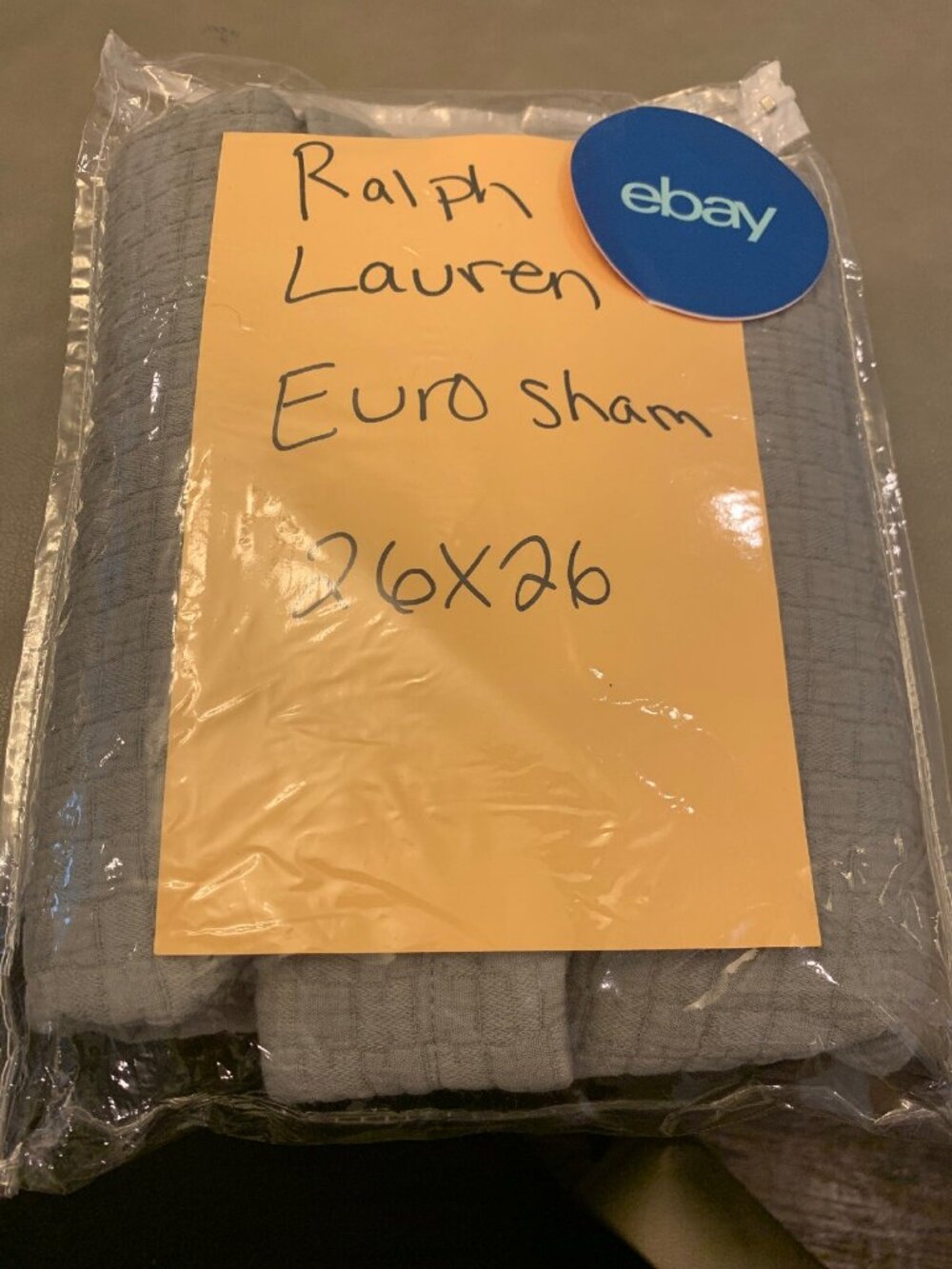 NEW Ralph Lauren ELYSSA Euro Sham Pewter Grey 26x26